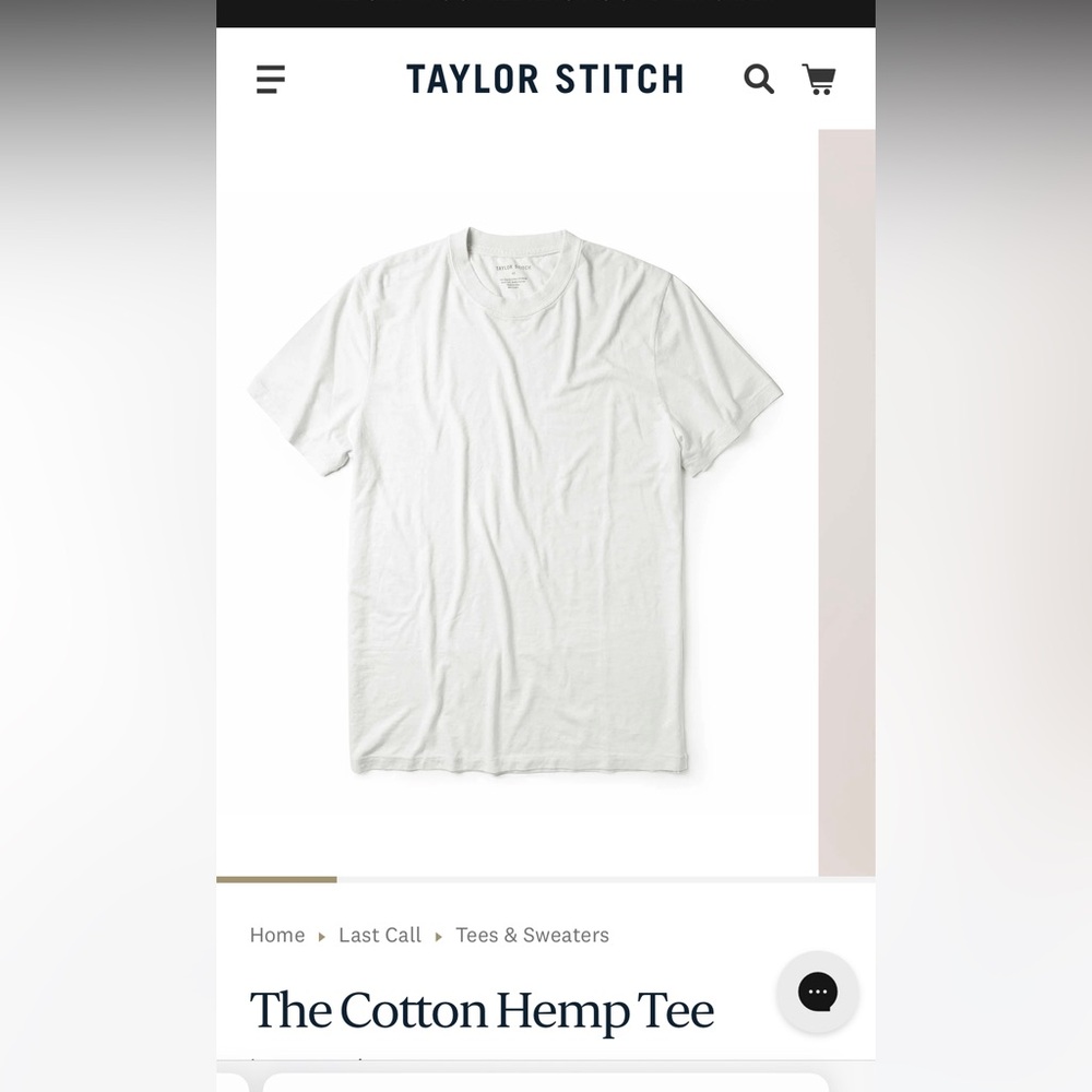 Taylor Stitch Cotten Hemp Tee
Xl Natural Color